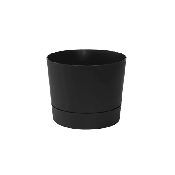 Root & Vessel Cylinder Pot, Matte Black, 8.5"