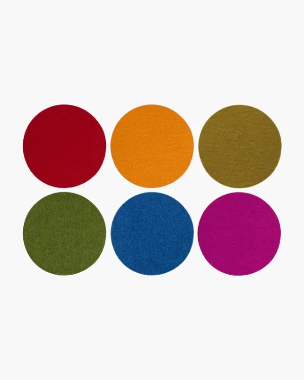 Coaster Round 6 Pack - Rainbow