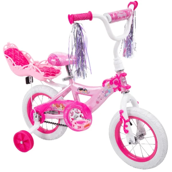 Princess Girls' 12 Bike with Doll Carrier by Huffy-Instock