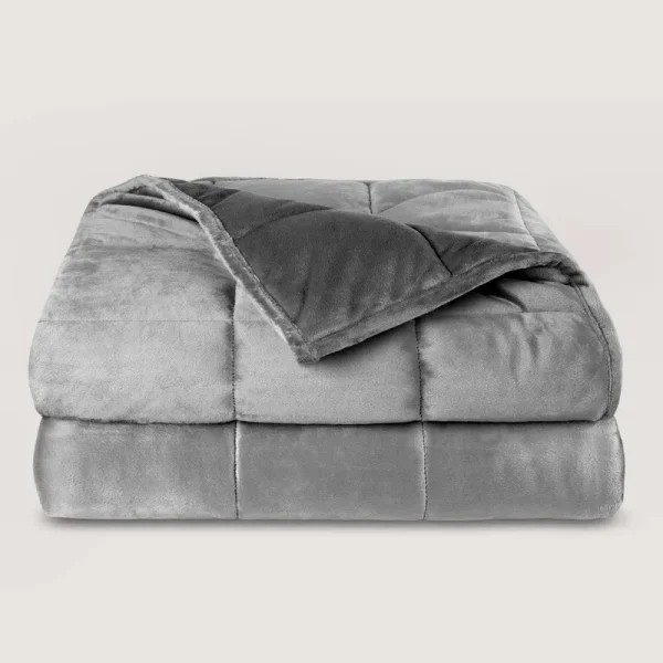 Bare Home Weighted Blanket, 7lbs (60" x 40") - Cotton - Light Grey