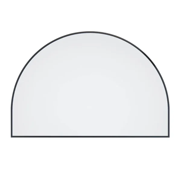 Glass Warehouse 48 in. W x 32 in. H Framed Arched Bathroom Vanity Mirror in Black