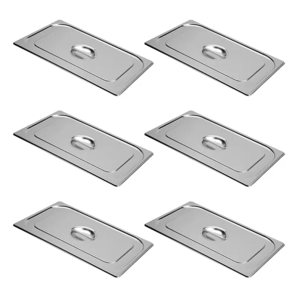 BIEAMA 6-Pack Full Size Steam Table Pan Cover. Lid with Handle