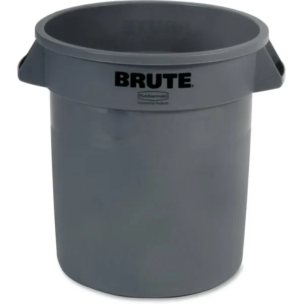 Rubbermaid Commercial Round Brute Container, Plastic, 10 gal, Gray