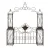 Bronze Indoor Outdoor Arched Gate Solid Scroll Arched 78" x 14" x 94"