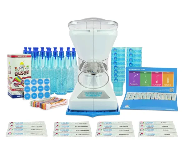 Little Snowie Max Snow Cone Machine - Premium Shaved Ice Maker, with Powder Sticks Syrup Mix, Entrepreneur Kit