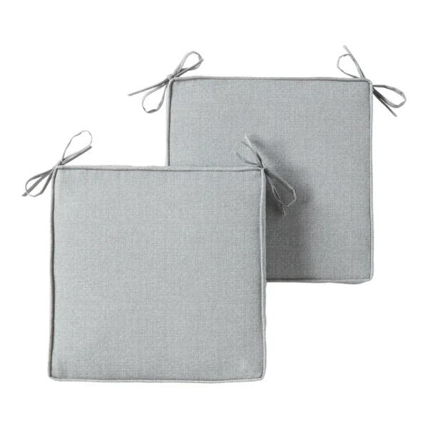 Greendale Home Fashions 18 inch x 18 inch Heather Gray Square Outdoor Chair Pad (Set of 2)