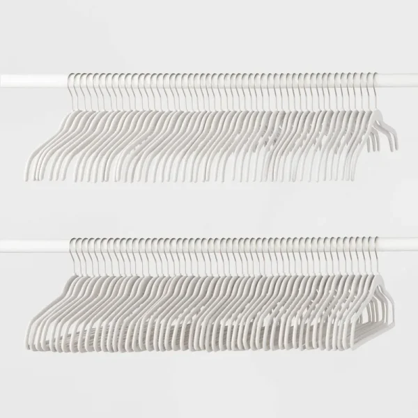 100Pk Combo Pack Suit/Shirt Flocked Hangers White - Brightroom