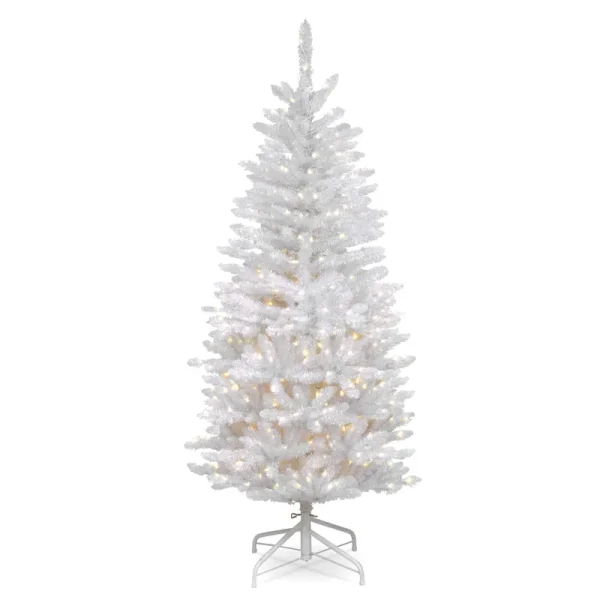 National Tree Kingswood White Fir Pencil Tree with Clear Lights 4.5'