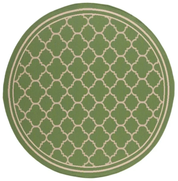 Safavieh Indoor Outdoor CY6918-244 Courtyard Green / Beige Rug - 8' x 10'