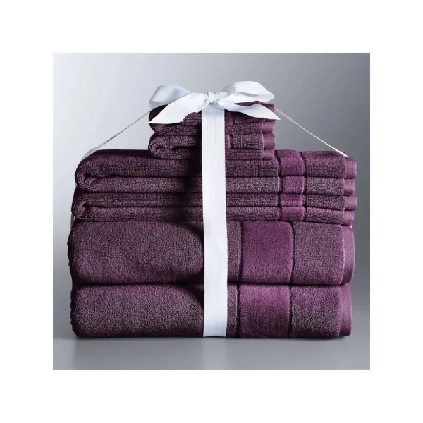 Simply Vera Vera Wang 6-Piece Turkish Cotton Bath Towel Set Brt Purple 6 PC Set