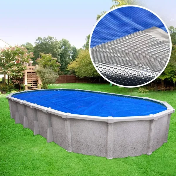 Crystal Blue Heavy-Duty Space Age Solar Cover for Above Ground Swimming Pools - Oval - 18 Feet x 33 Feet