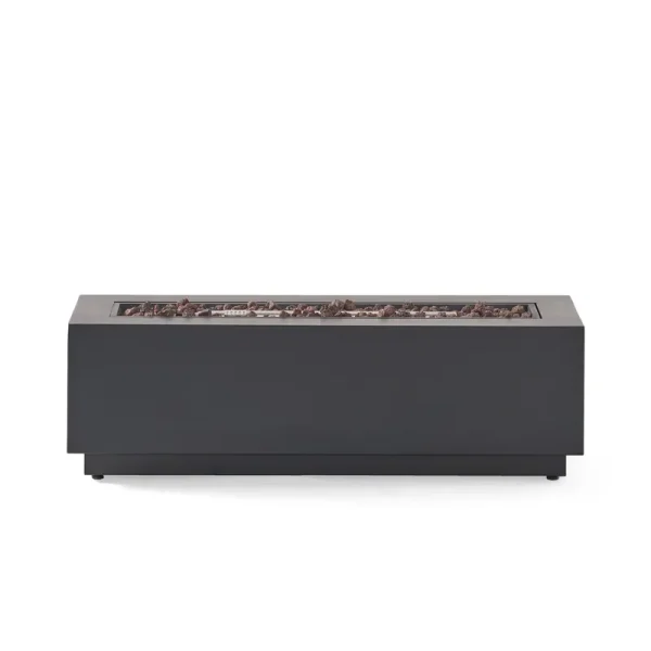 Christopher Knight Home Wellington Outdoor 50,000 BTU Rectangular Fire Pit by Dark Gray, Size: Grey