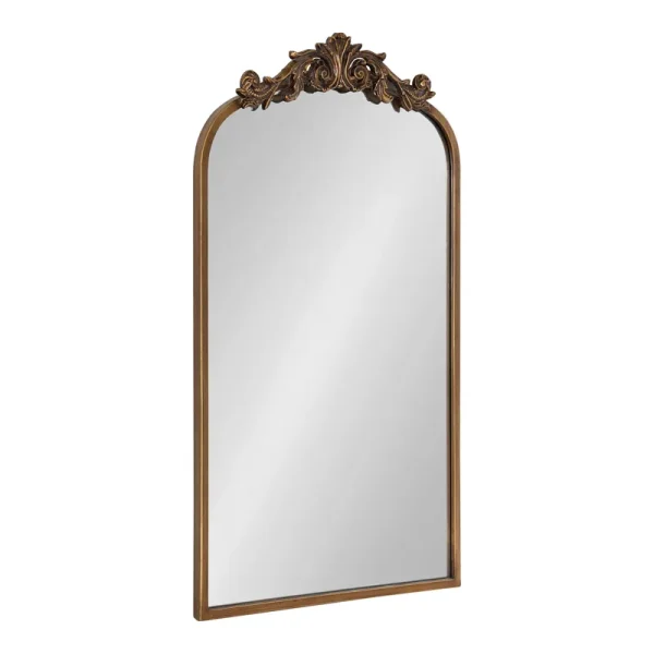 Kate and Laurel Arendahl 19-in W x 30.75-in H Arch Gold Framed Wall Mirror