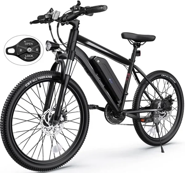 Totguard Electric Bike for Adults, 26" Ebike 350W Adult Electric Bicycles, Electric Mountain Bike with 36V 10.4ah Battery, Suspension Fork, Shimano 21 Speed Gears