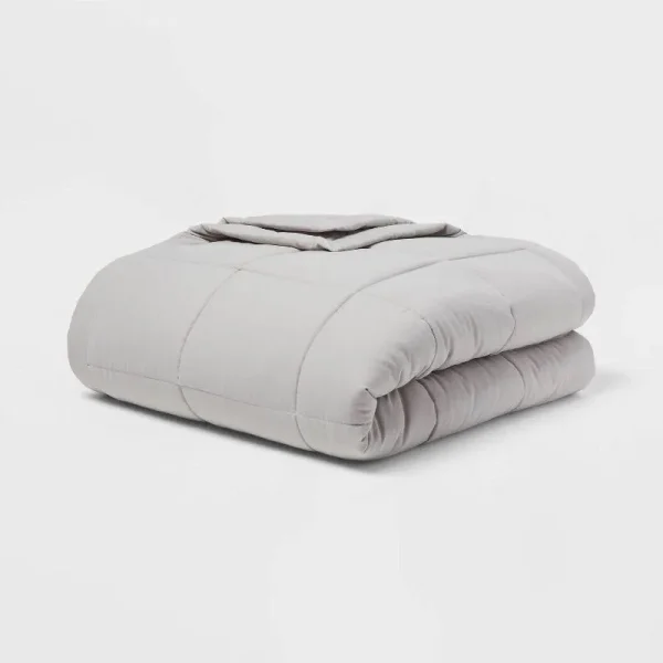 Twin/Twin Extra Long Quilted Down Alternative Bed Blanket Gray - Room Essentials