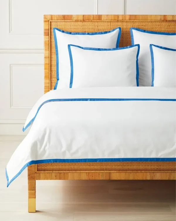 Serena & Lily Border Frame Sateen Duvet - Capri - King