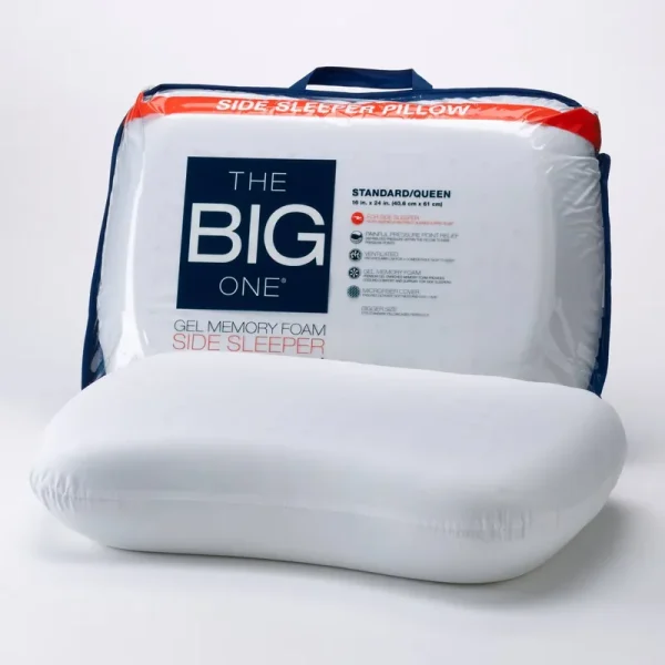 The Big One Gel Memory Foam Side Sleeper Pillow, White, Standard