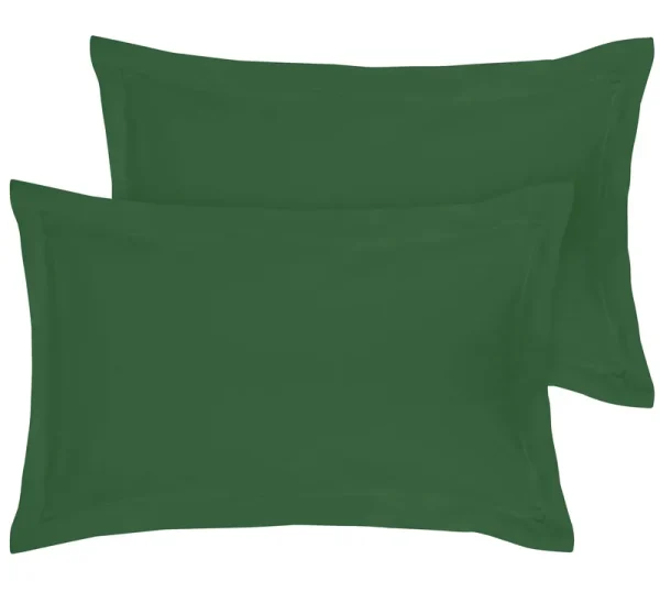 Royale Linens Pillow Shams 2 Pack Standard Size 20x26 inch - Brushed 1800 Microfiber - Bed Pillow Shams, Wrinkle Resistant Soft and Cozy - Back