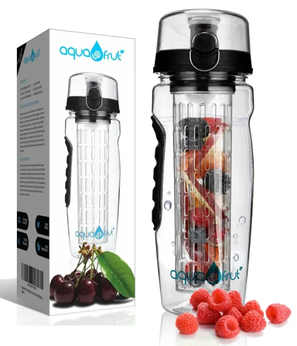 AquaFrut 32oz Fruit Infuser Water Bottle (Black)