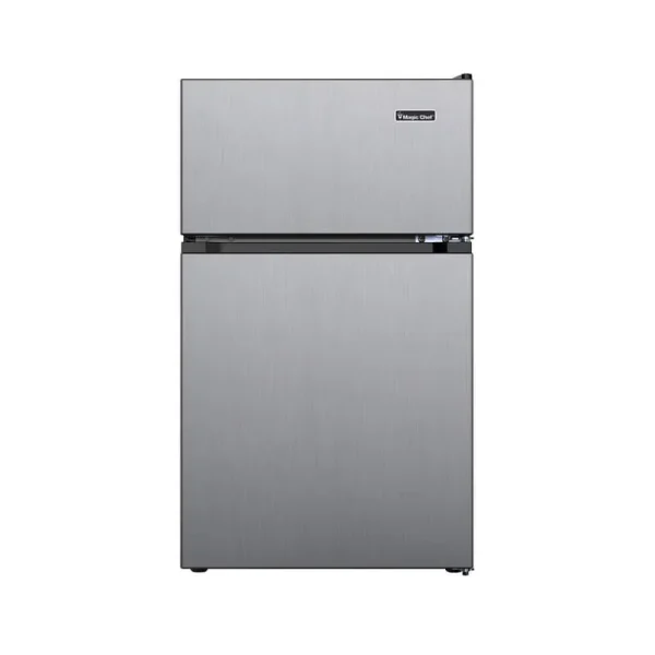 Magic Chef 3.1 Cu. ft. 2-Door Mini Refrigerator in Stainless Steel Look with Freezer,, Stainless Look