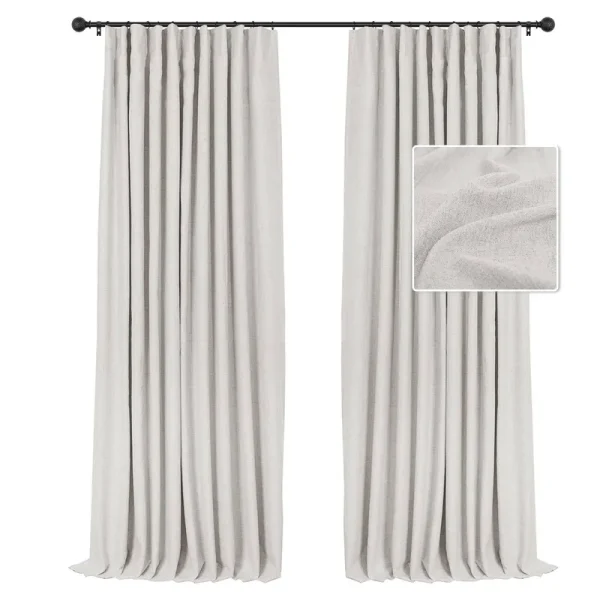INOVADAY 100% Blackout Curtains 84 inch Length 2 Panels Set,, Beige w50 x L84