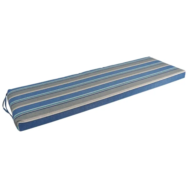 Blazing Needles 957X19-REO-66 57 x 19 in. Patterned Outdoor Spun Polyester Bench Cushion Sovaro Denim