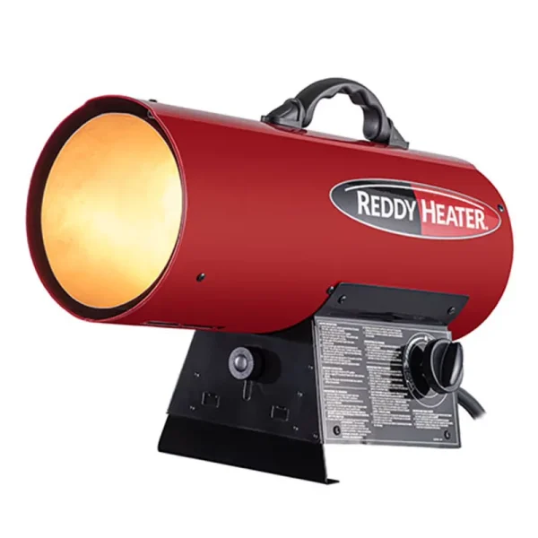 REDDY HEATER 60, 000 - BTU Propane Indoor/Outdoor Forced - Air Heater with Adjustable Base Stand and Quiet Drive, RFG60V, RFG60V