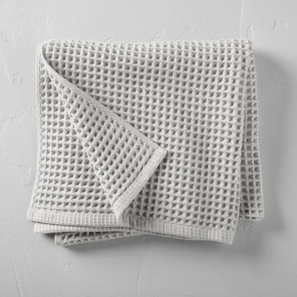 Waffle Bath Towel Gray - Casaluna, Size: One Size
