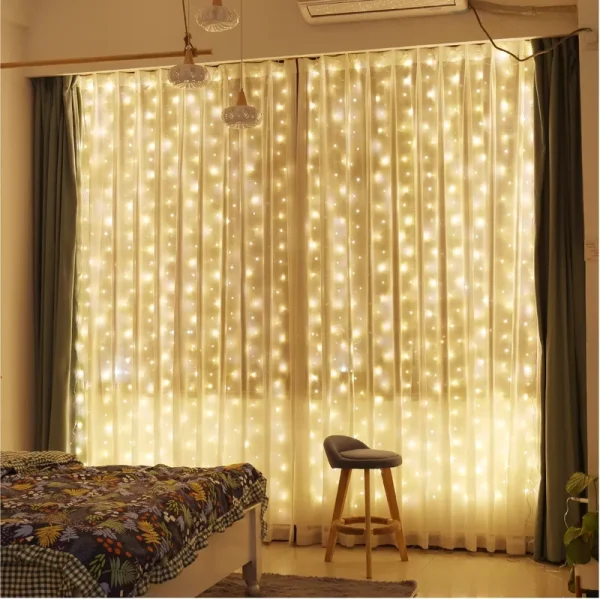 2 Pack Curtain Lights,ZSJWL 300 LED Curtain Fairy Lights with Remote, 8 Modes 9.8 �G 9.8 ft Curtain String Lights, USB Plug in, Copper Wire Lights