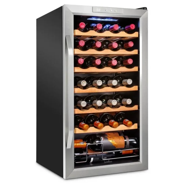Ivation 28-Bottle Compressor Wine Cooler (Stainless Steel)