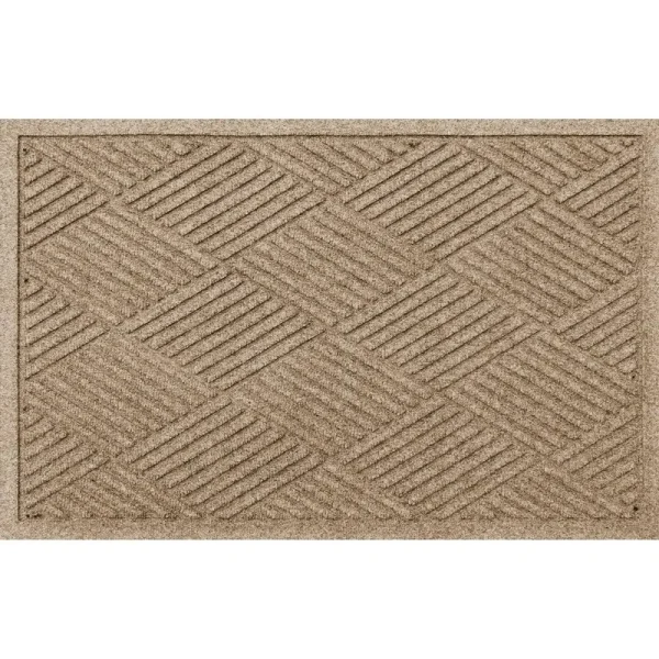 Bungalow Flooring Aqua Shield Diamonds Doormat, Size: Rectangle 20 inch x 30 inch, Camel
