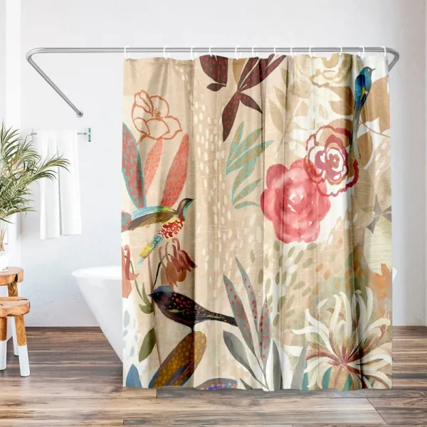 Americanflat 71" x 74" Shower Curtain, Where The Passion Flower Grows II by Pi Creative Art