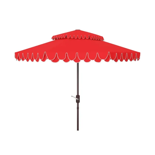 Safavieh Elegant Valance 9ft Double Top Umbrella - Red