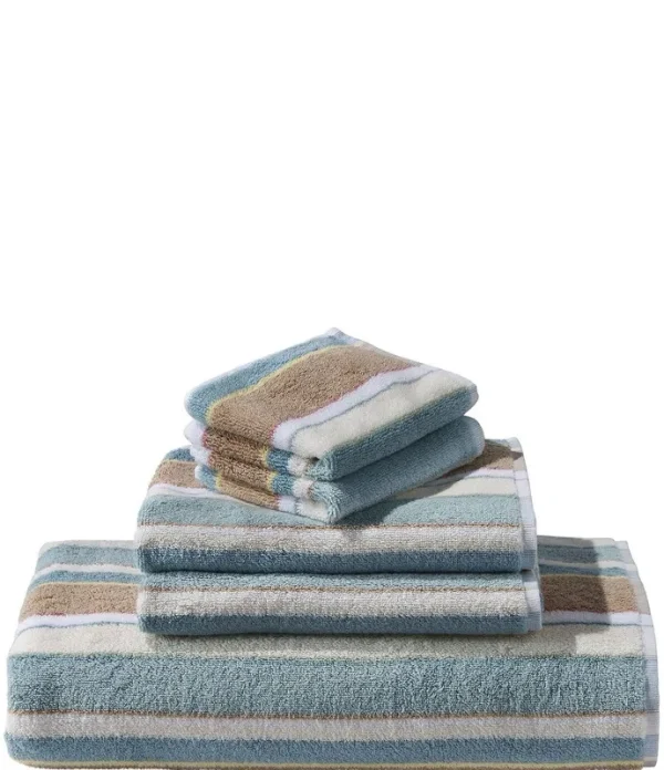 L.L.Bean Bean's Striped Organic Cotton Bath Towel - Hand Towel