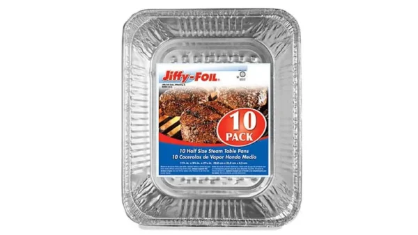 Jiffy Foil - Half Size Steam Table Pans, 10-Pack