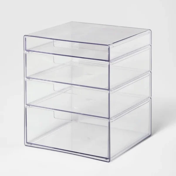4 Drawer Stackable Countertop Organizer Clear - Brightroom