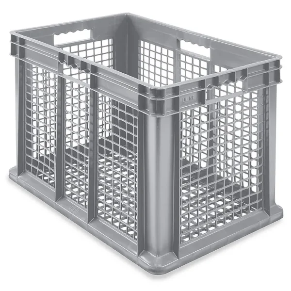 Mesh Straight Wall Container - 24 x 16 x 16 1/2", Gray - Akro-Mils - Qty of 3 - S-20635GR