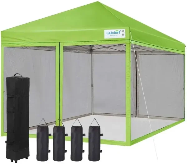 Quictent 8' x 8' Pop Up Canopy with Netting, Green