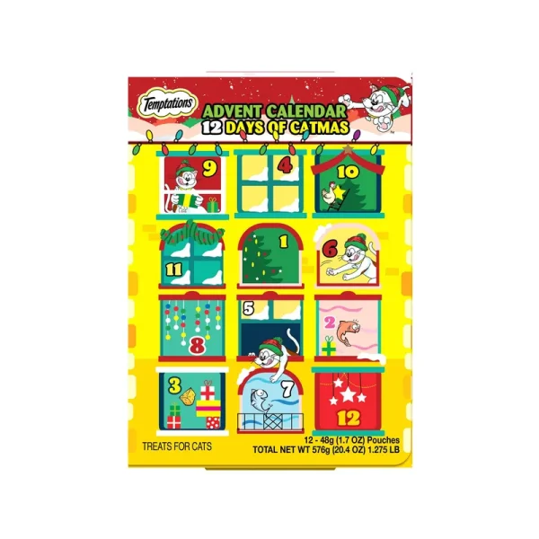 Temptations 12 Days of Catmas Advent Calendar, Size: 24 oz | PetSmart Red