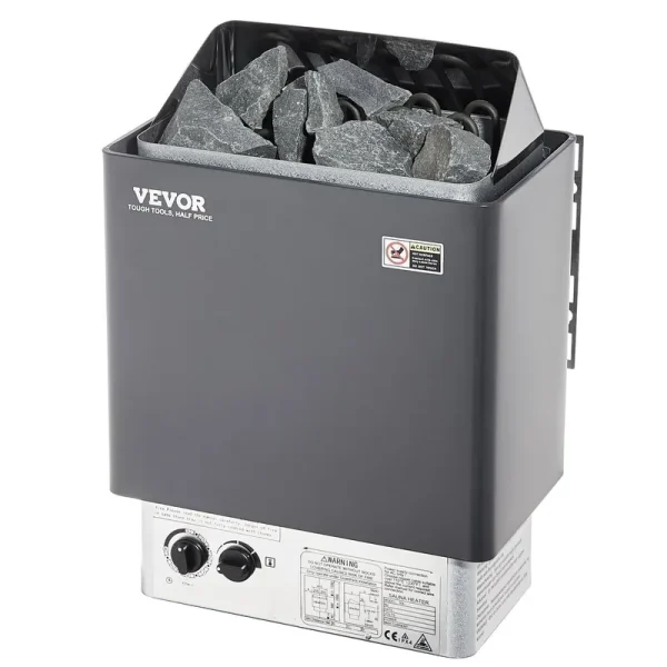 VEVOR Sauna Heater, 9KW 220V Electric Sauna Stove, Steam Bath Sauna Heater with Built-In Controls, 3H Timer and Adjustable Temp for Max. 317-459