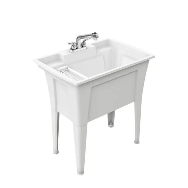 RuggedTub 32.25-in x 22-in 1-Basin White Freestanding Utility Tub with Drain G32WK1