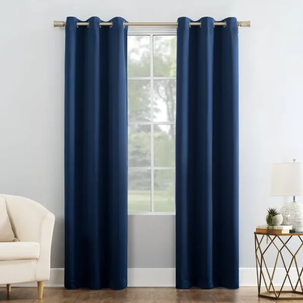 Mainstays Blackout Energy Efficient Grommet Curtain Panel 40X84 Blue