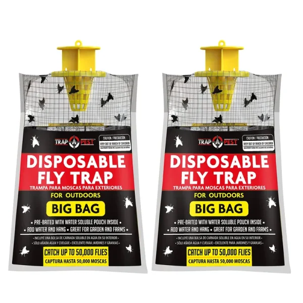 2 Pack Big Bag Fly Bag Trap - Fly Bags Outdoor Disposable Fly Trap Bag - Fly Trap Disposable Horse Fly Traps Outdoor - Fly Trap Bags Outdoor Net