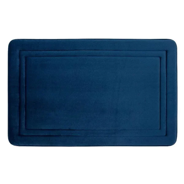 The Big One Border Memory Foam Bath Rug - Navy - 20x32