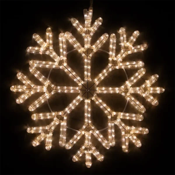 24" LED 40 Point Snowflake, Warm White Lights