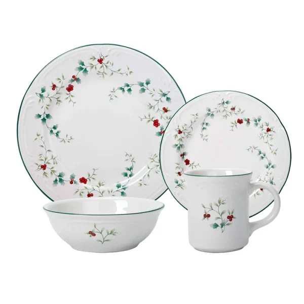Pfaltzgraff Winterberry 16 Piece Dinnerware Set Service for 4