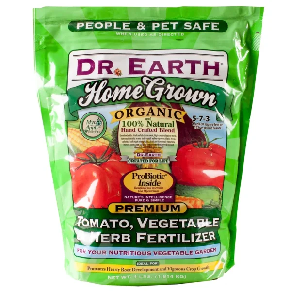 Dr. Earth DRE704P Organic 5 Tomato Vegetable Fertilizer Poly Bag - 4 Pound