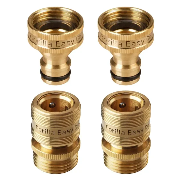 Gorilla Easy Connect Garden Hose Quick Connect Fittings. inch GHT Solid Brass.