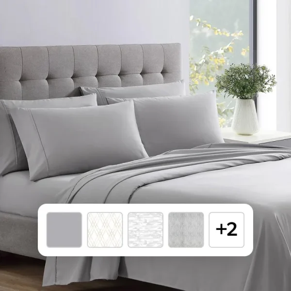 Social Standard by Sanctuary 4 Piece Microfiber Sheet Set, Twin, Smoke Gray
