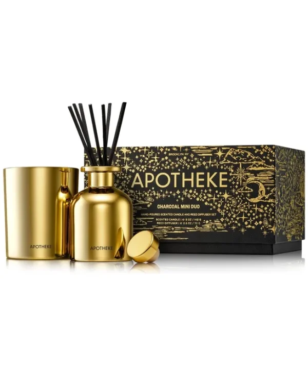 Apotheke Charcoal Mini Scented Candle and Reed Diffuser Duo